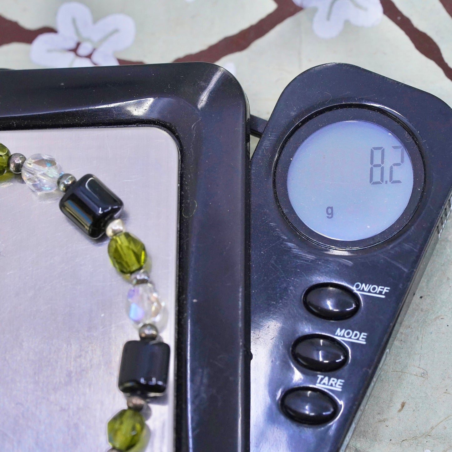 7", Sterling silver bracelet, 925 silver clasp with colorful crystal beads