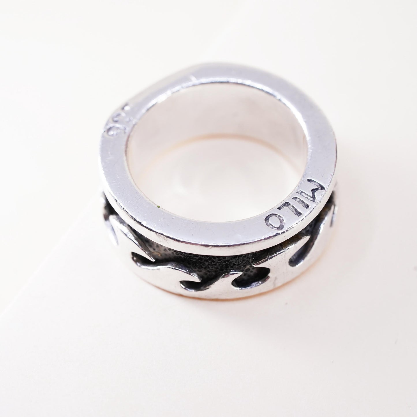 size 11, Milo Sterling Silver Wave Ring 925, Ocean Band Ring, band, Surf Wave