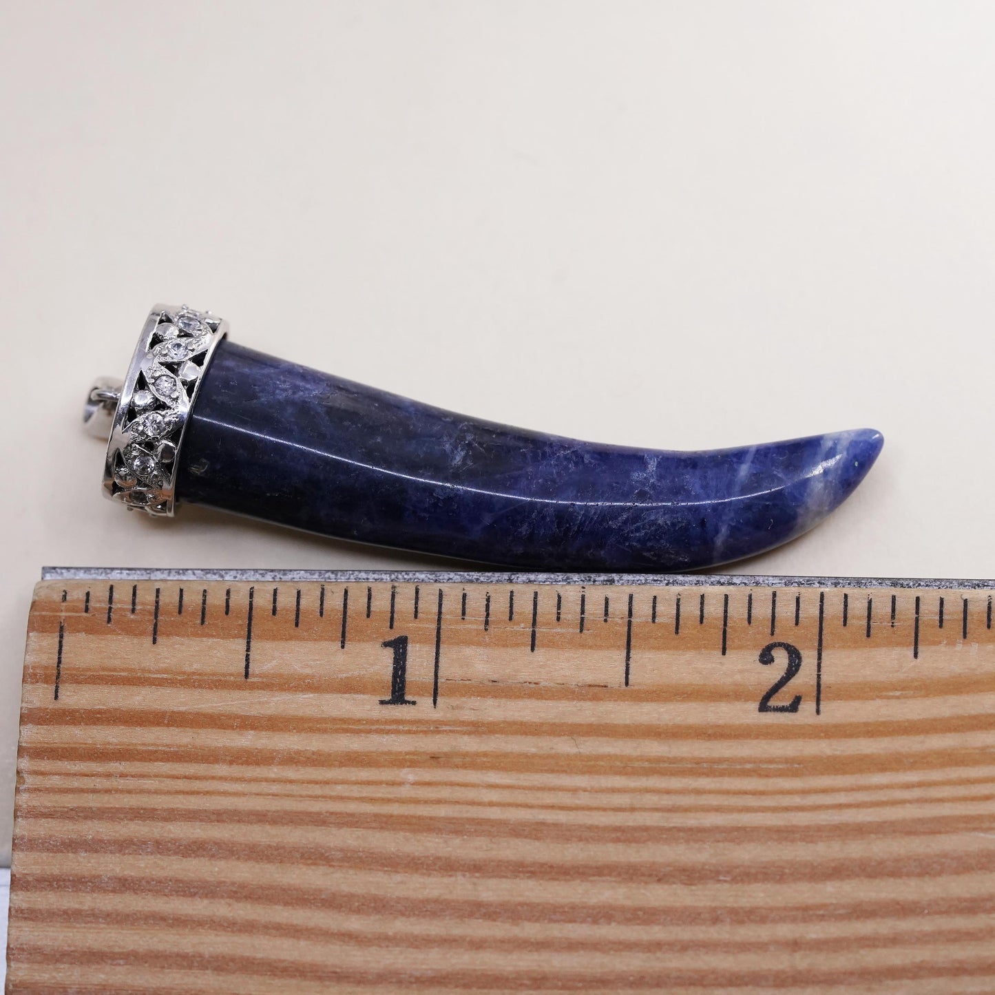 Vintage sterling 925 silver handmade pendant with sodalite