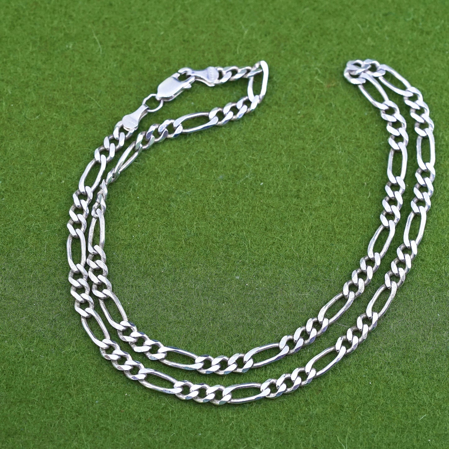 18”, 5mm, Vintage sterling silver figaro chain, bold 925 men’s necklace