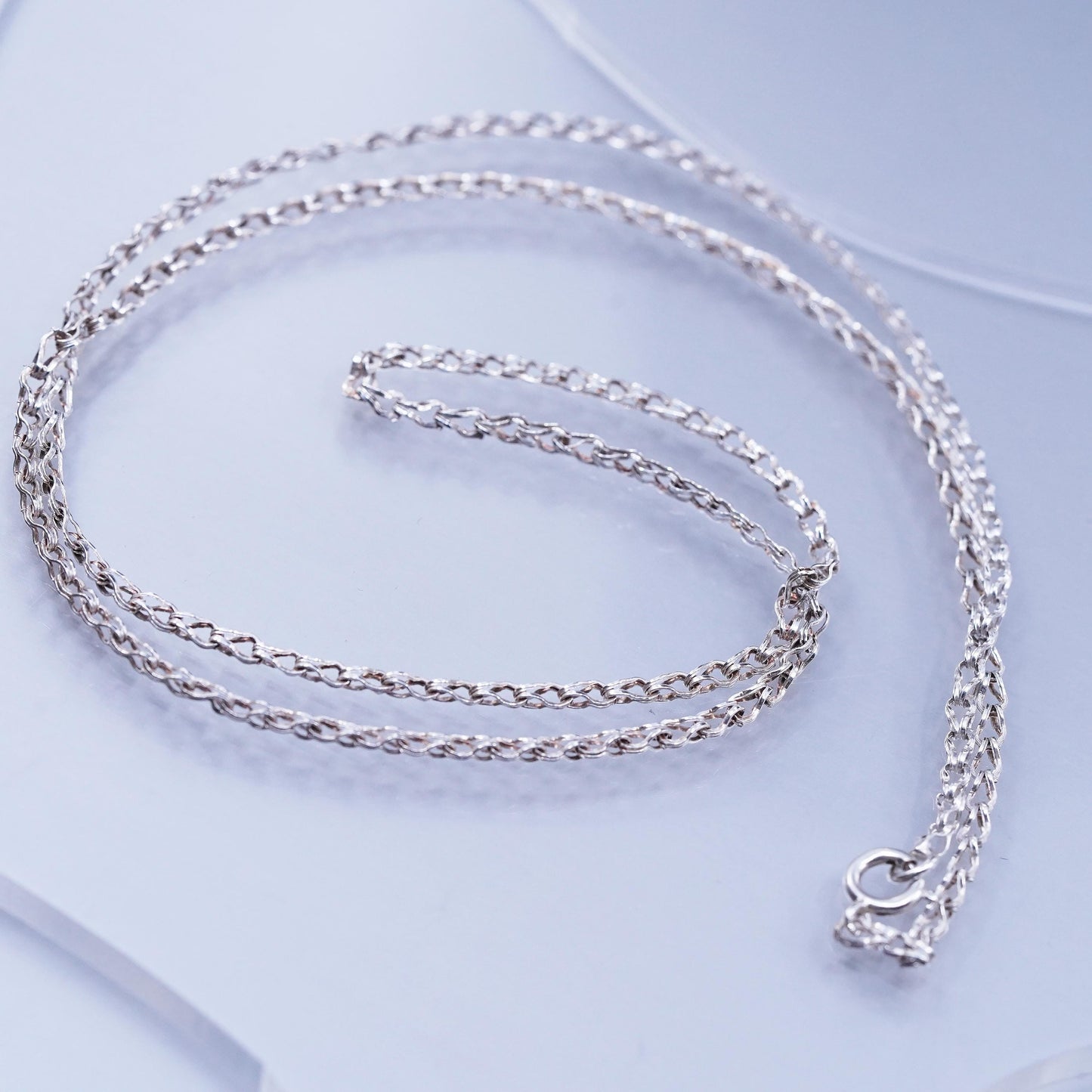 26” 3mm, vintage Sterling 925 silver curb chain necklace