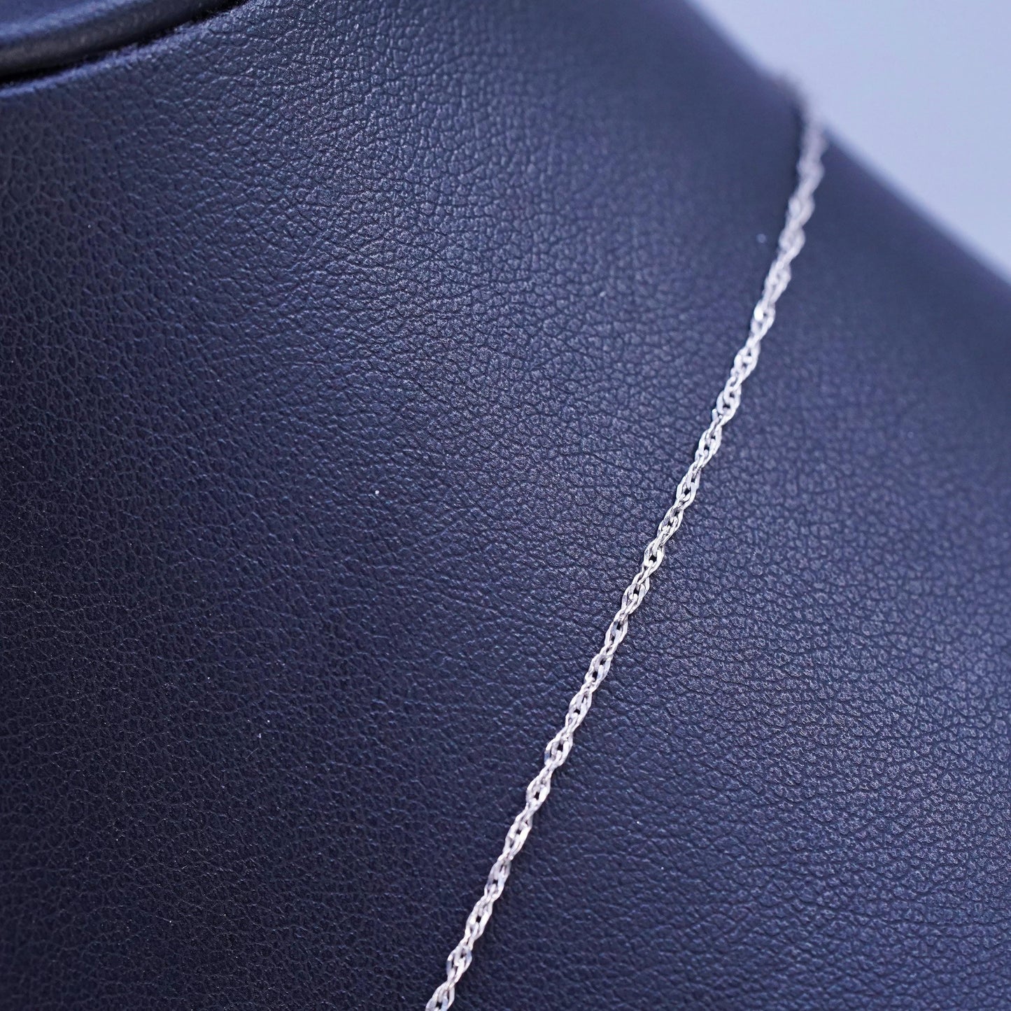 16", 1mm, Vintage Sterling silver necklace, twisted 925 chain