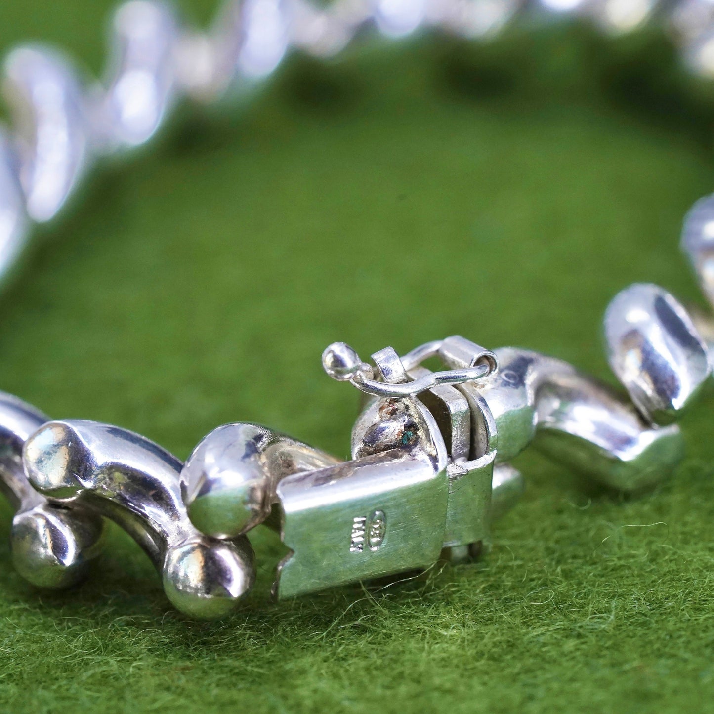 18", 10mm, Vintage Italian sterling silver necklace, 925 San Marco chain