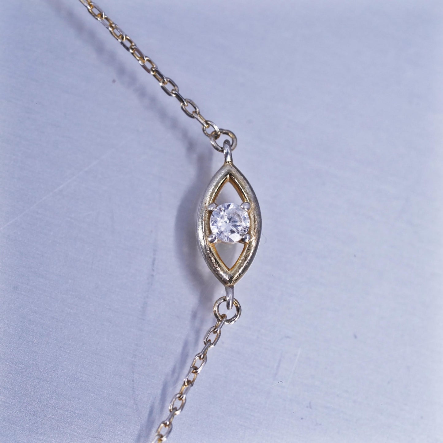8+1”, Sugerfix vermeil gold Sterling 925 silver bracelet, anklet evil eye charm