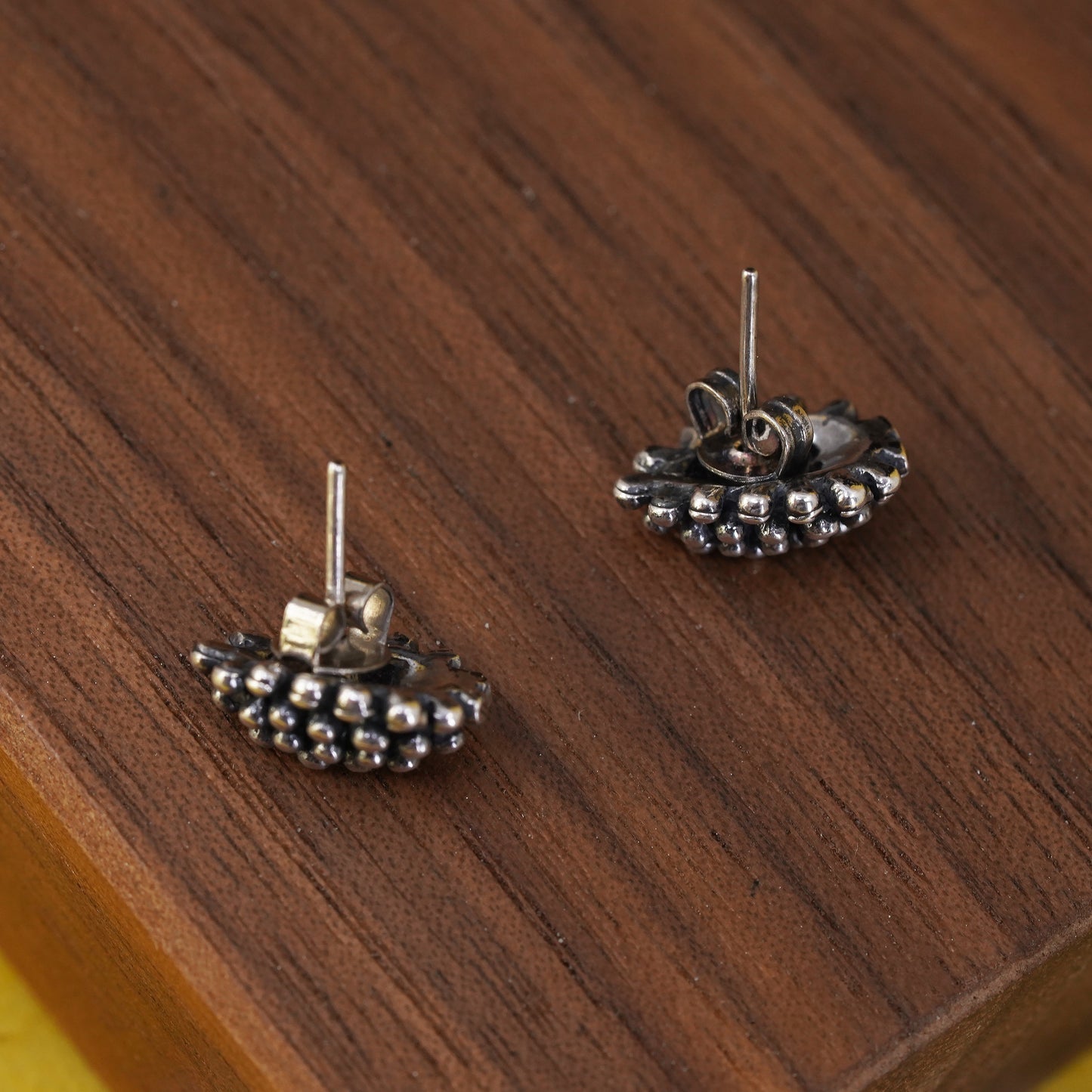 Vintage Sterling silver huge beads studs, 925 earrings