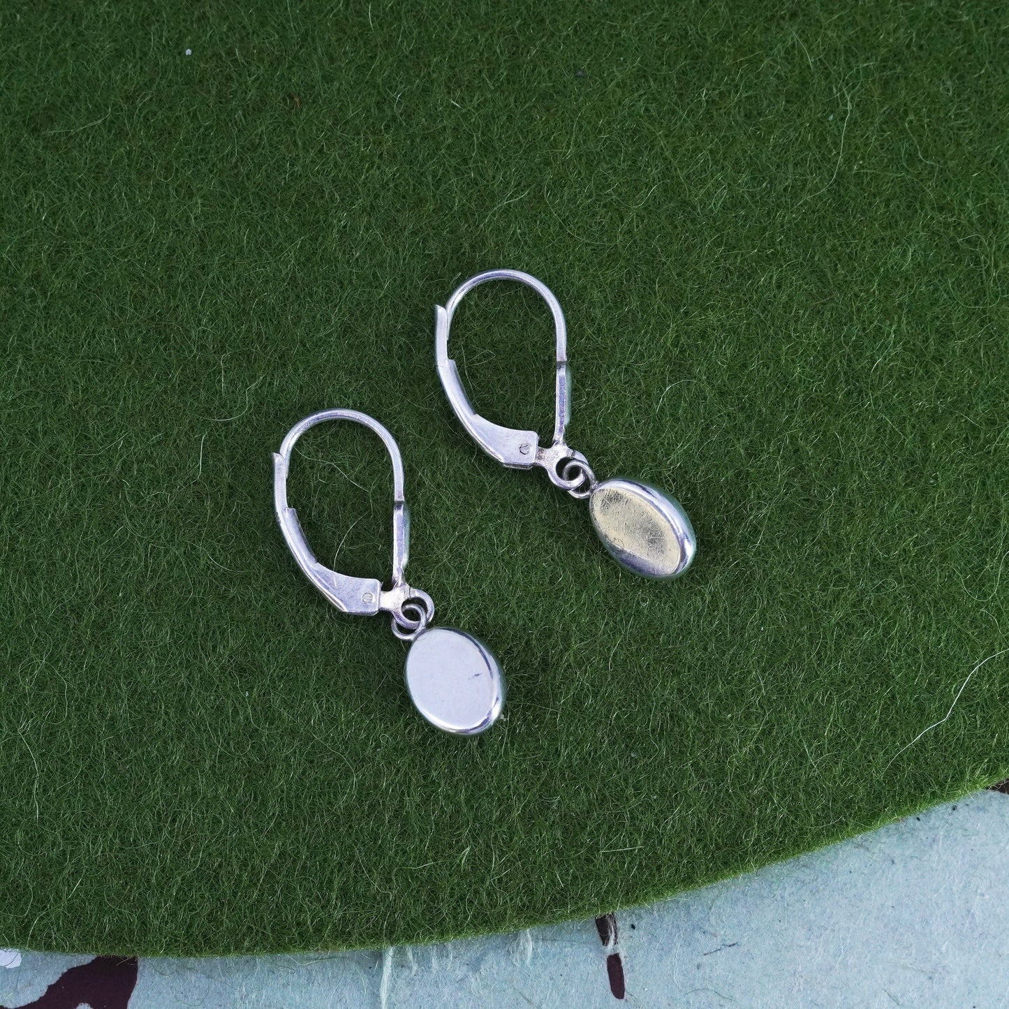 Vintage sterling silver handmade earrings, 925 silver with amethyst