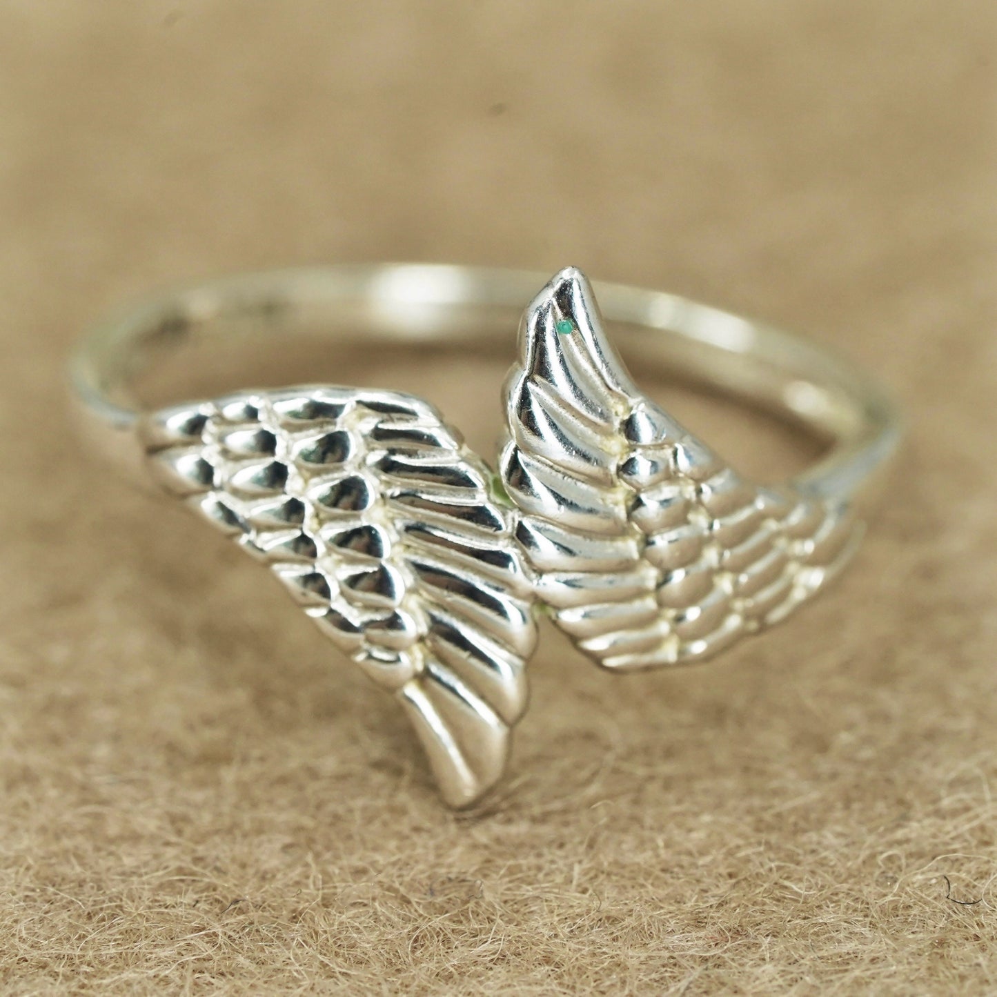 Size 10.5, vintage Sterling 925 silver handmade wings ring