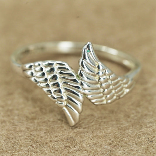 Size 10.5, vintage Sterling 925 silver handmade wings ring