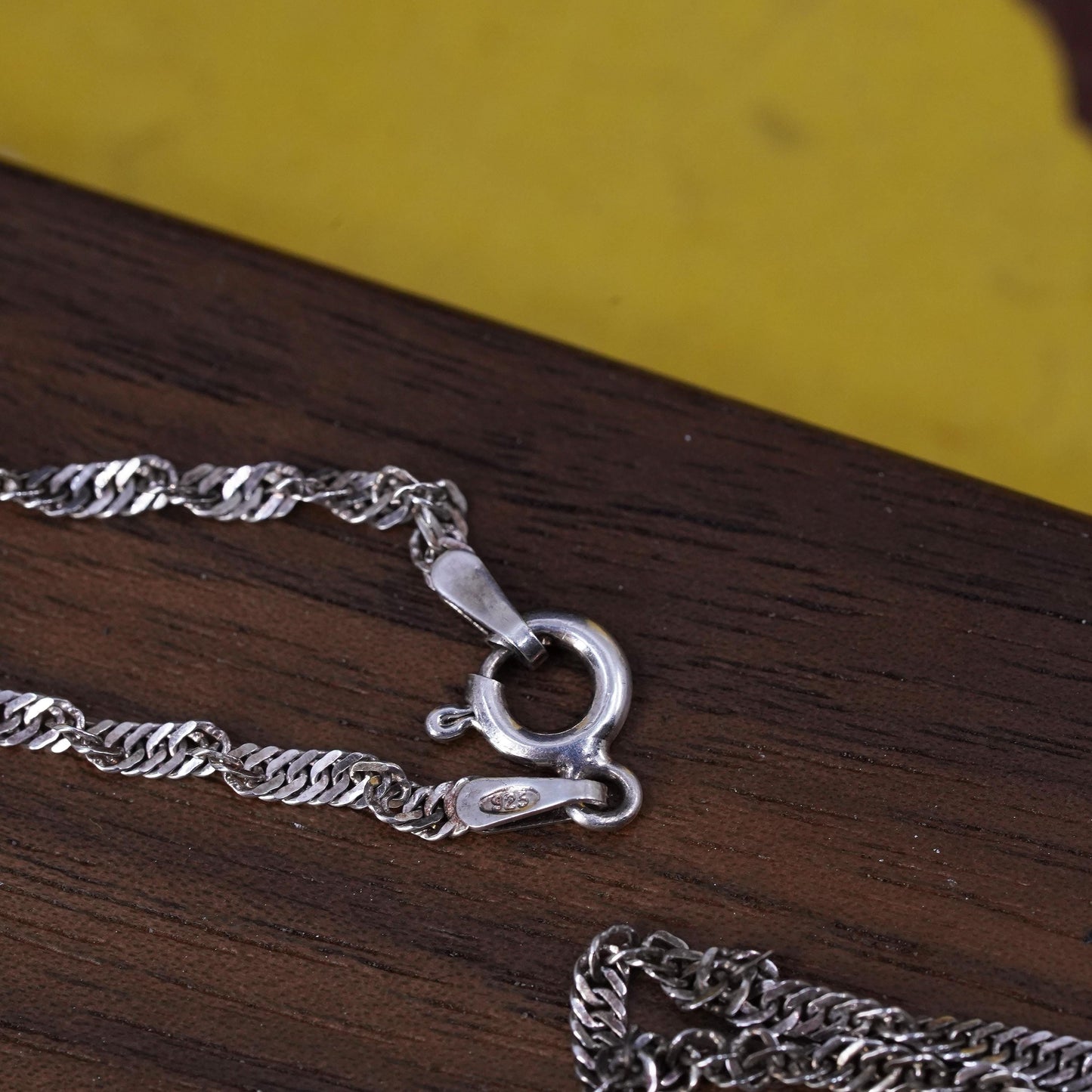 18”, 2mm, vintage Sterling silver necklace, 925 twisted curb chain