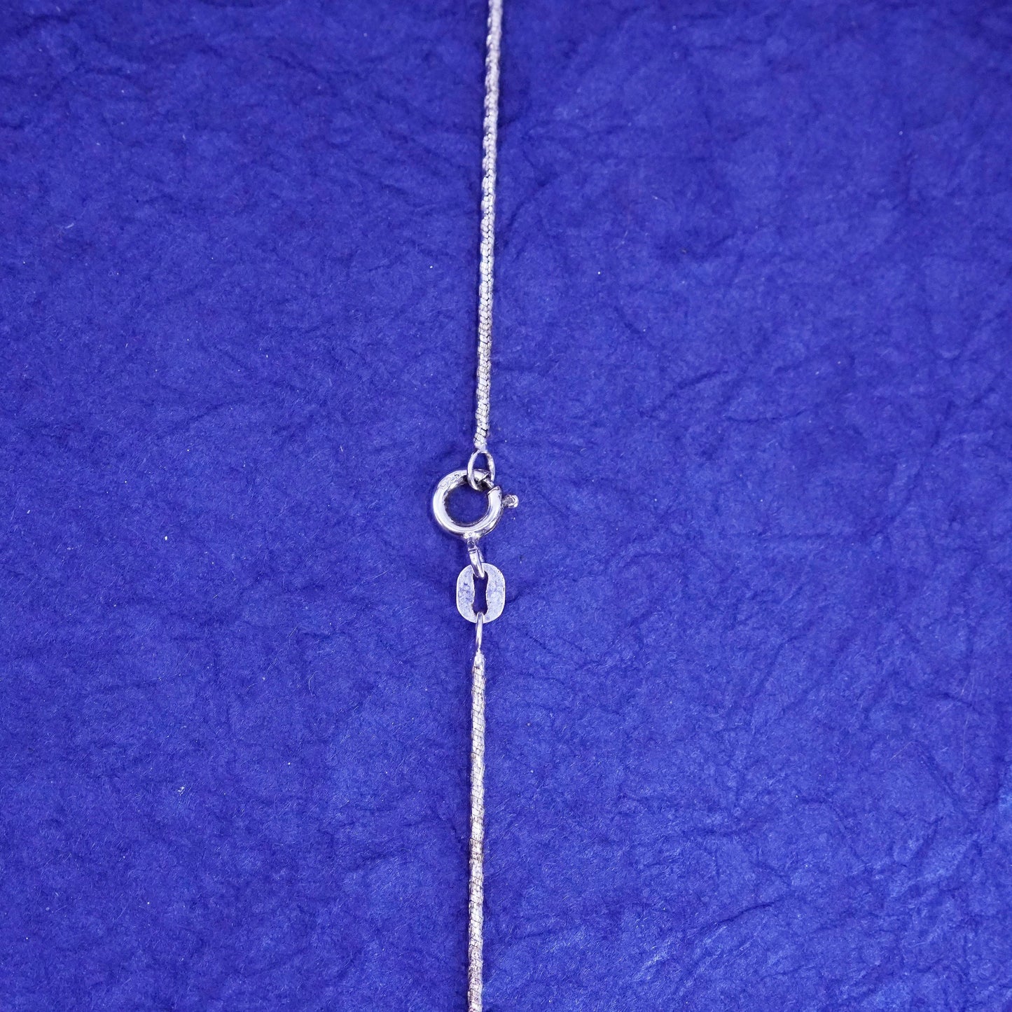 24”, 1mm, vintage Sterling silver handmade necklace, textured 925 snake chain