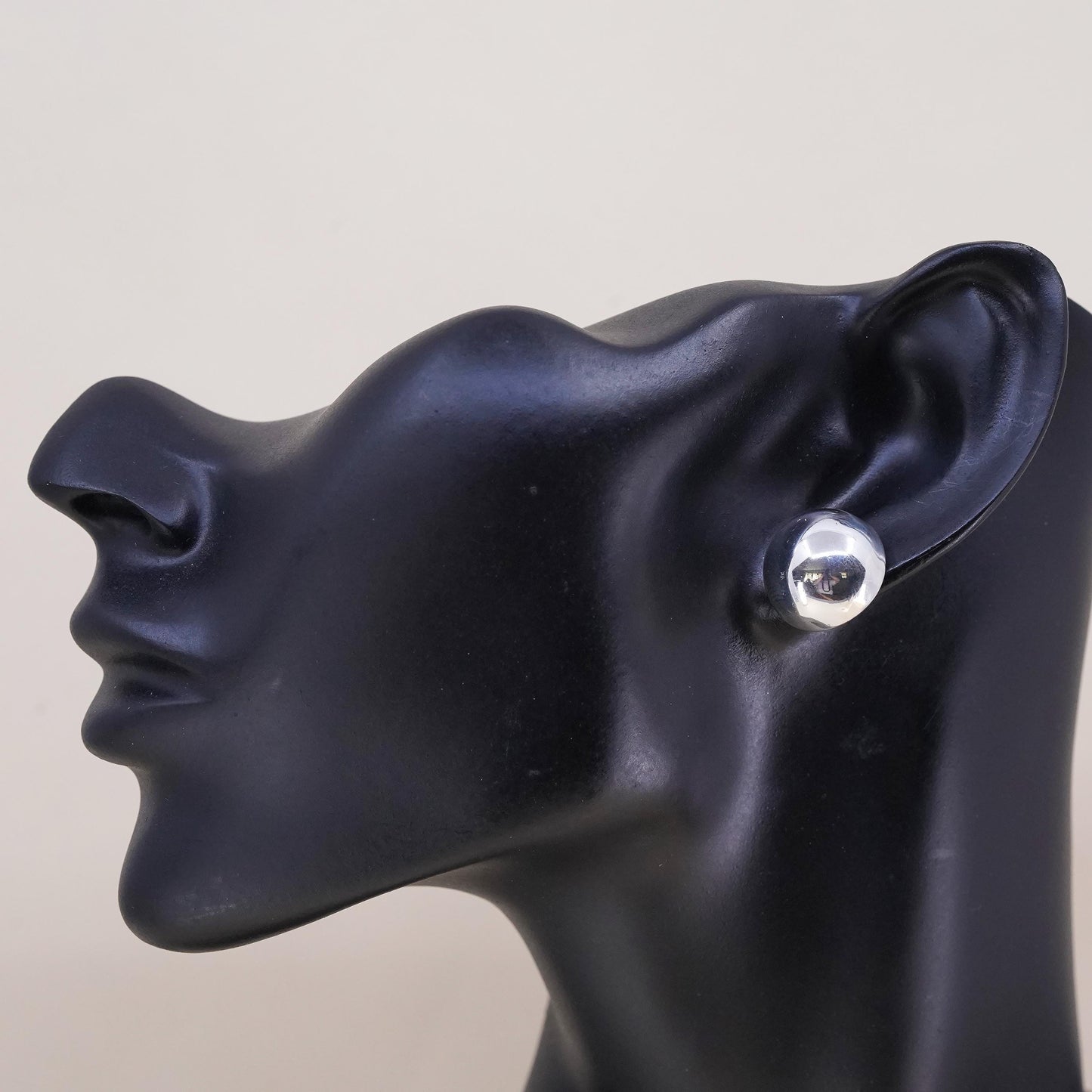 Retired Silpada Sterling Silver half ball Stud, single earring