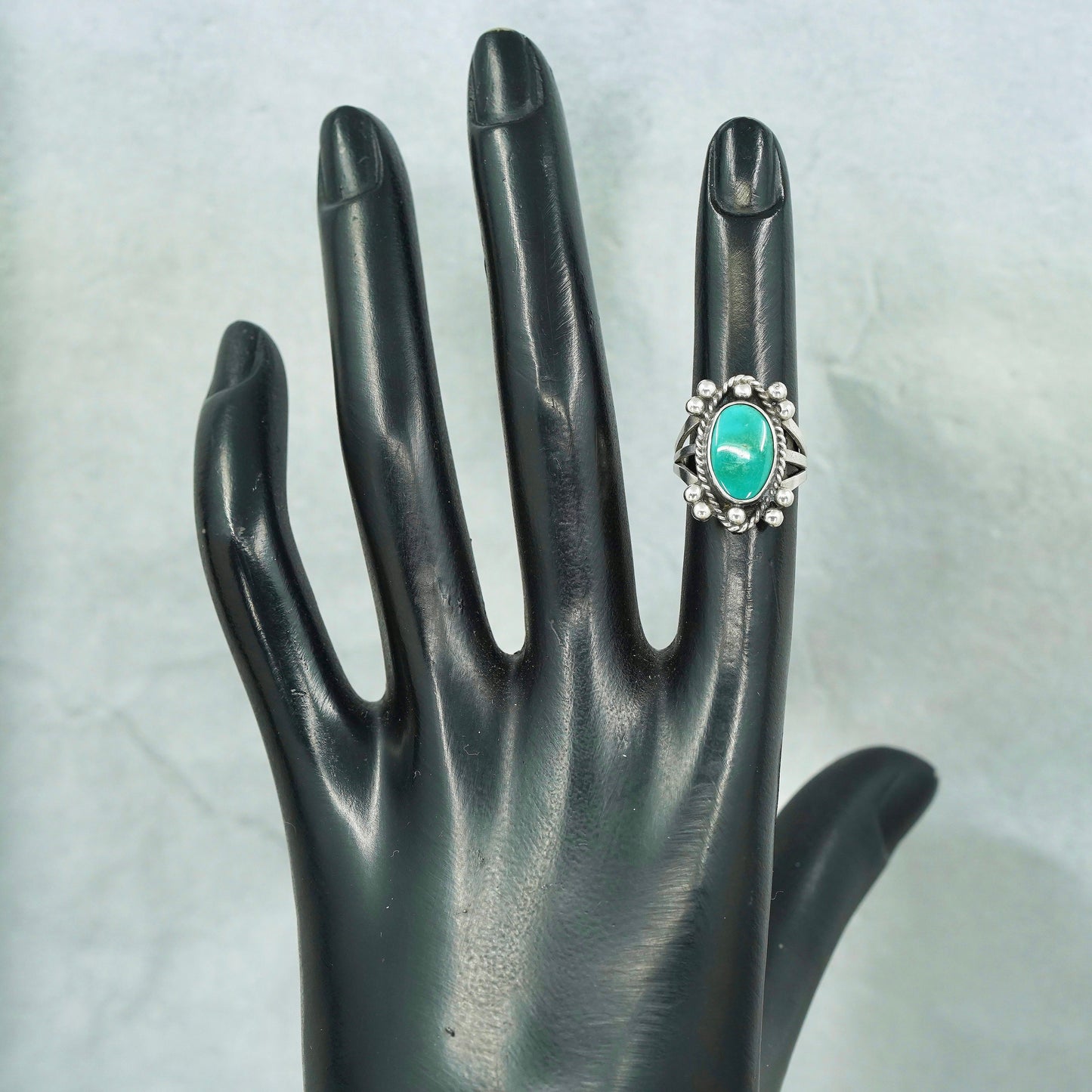 Size 3.5, Native American navajo Sterling 925 silver handmade ring turquoise