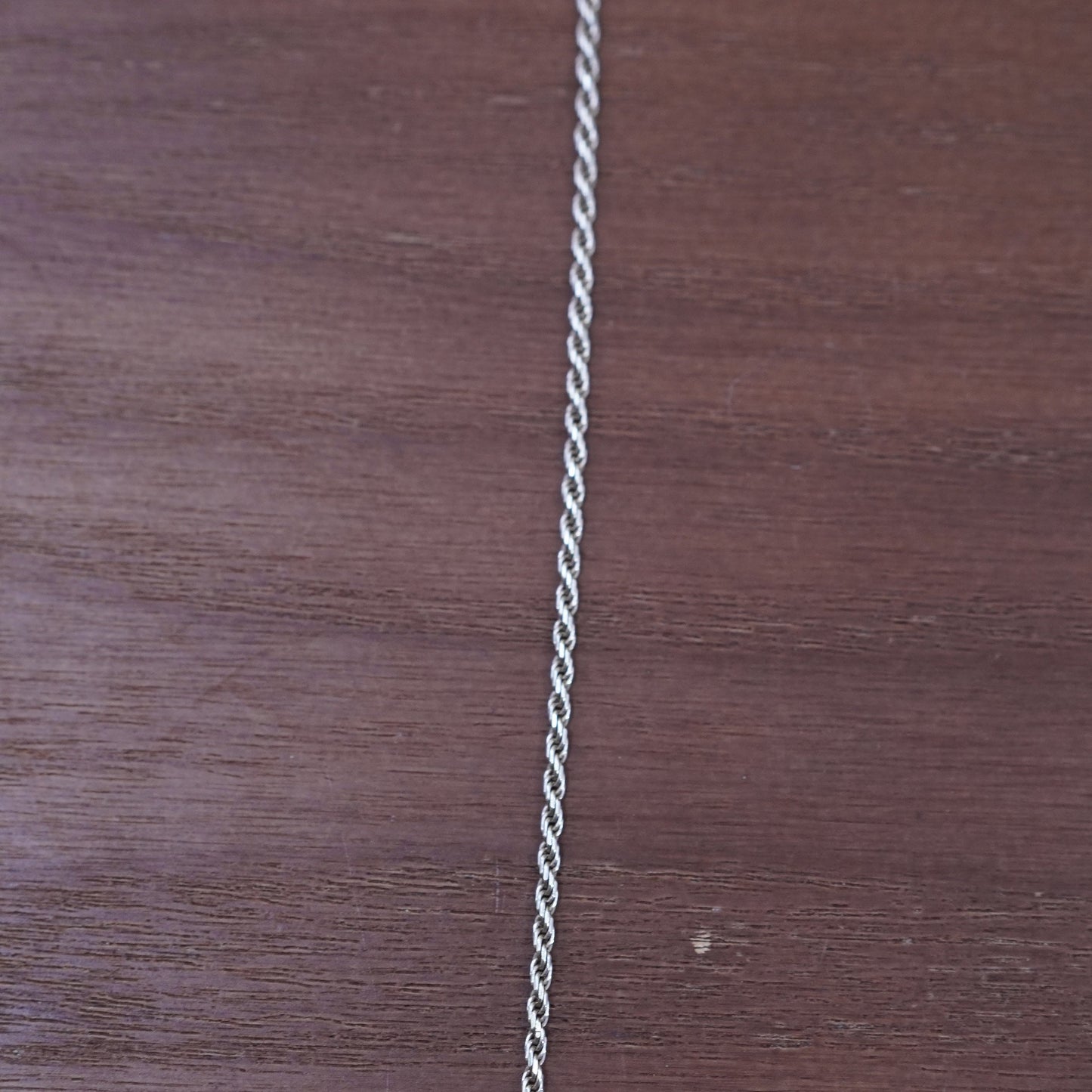 24”, 2mm, vintage Sterling silver necklace, Italy 925 rope chain