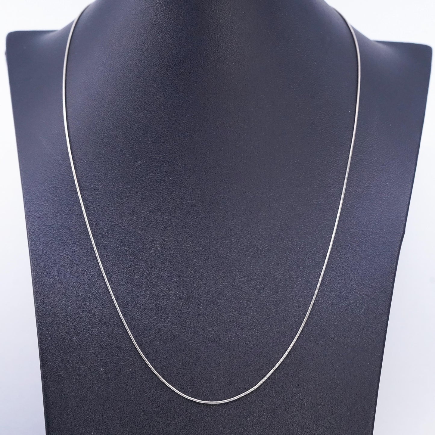 20” 1mm, vintage Italy Sterling 925 silver snake chain necklace