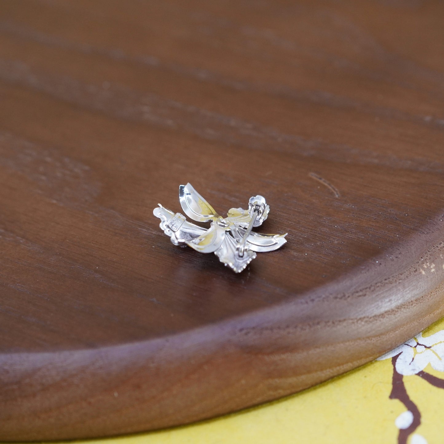 Vintage Bond Boyd handmade sterling 925 silver orchid flower brooch