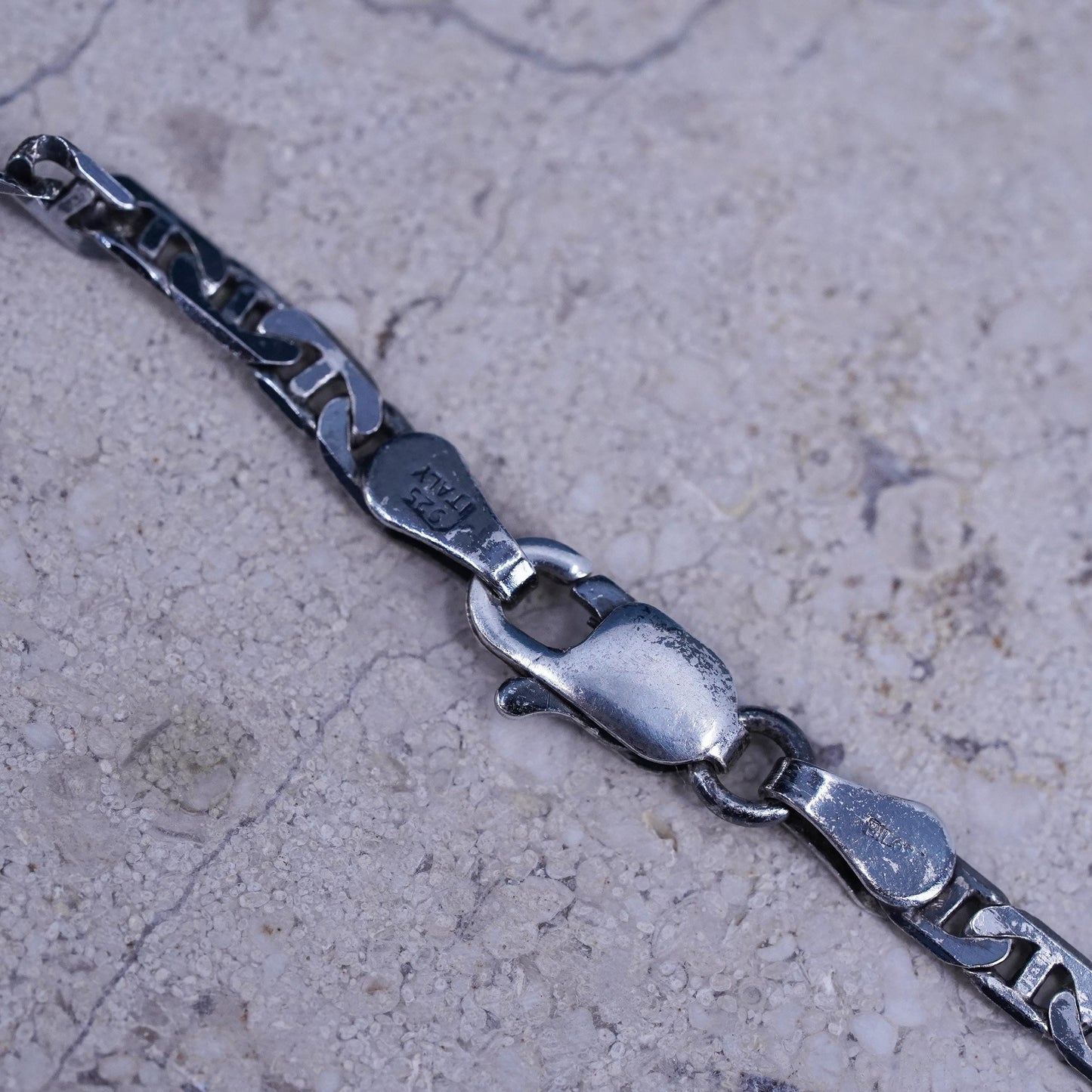 20" 3mm, vintage Sterling silver handmade necklace, 925 anchor link chain