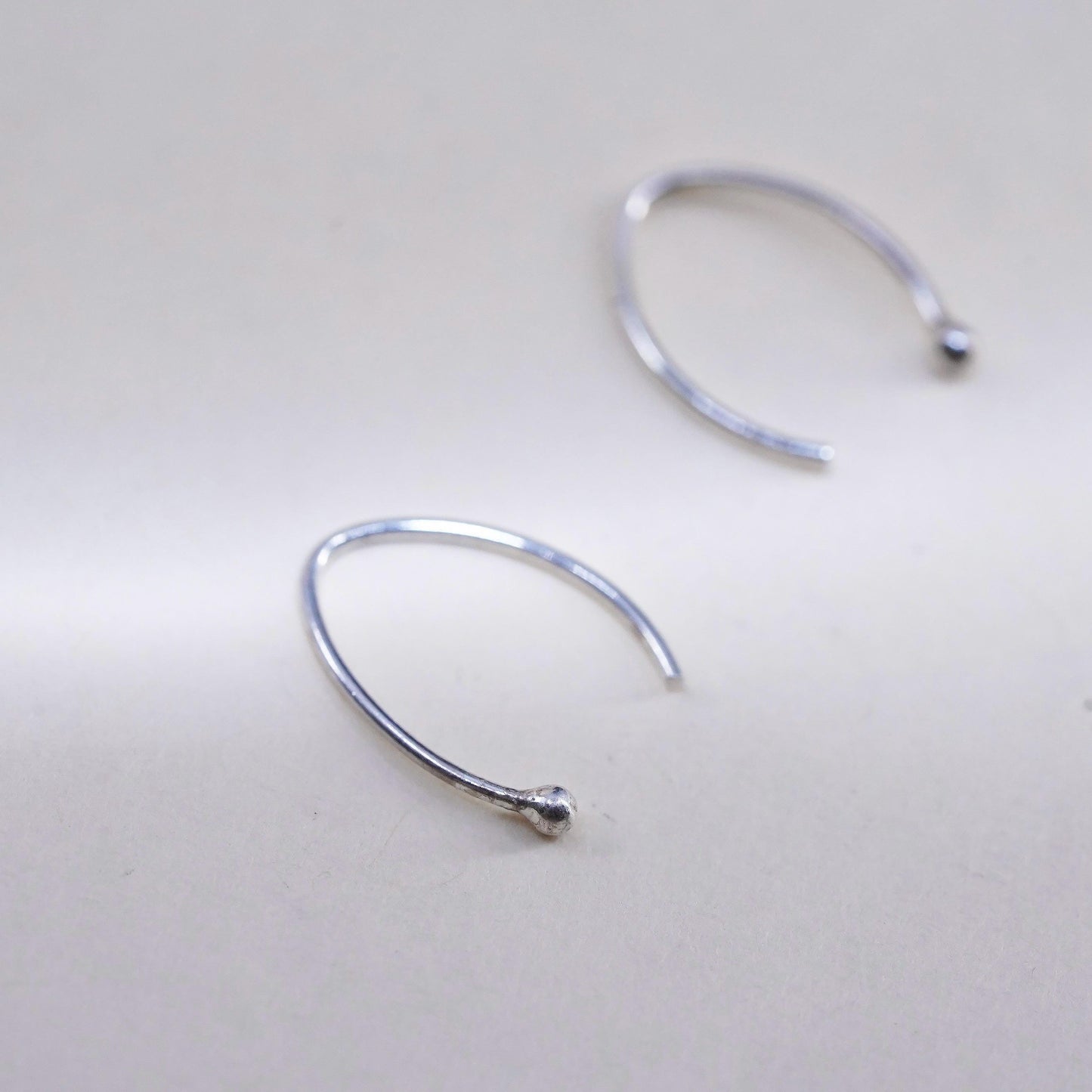 Vintage sterling silver handmade earrings, 925 beads dangles