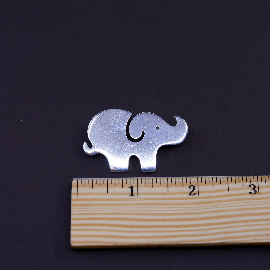 Vintage meixco handmade sterling 925 silver elephant shaped brooch