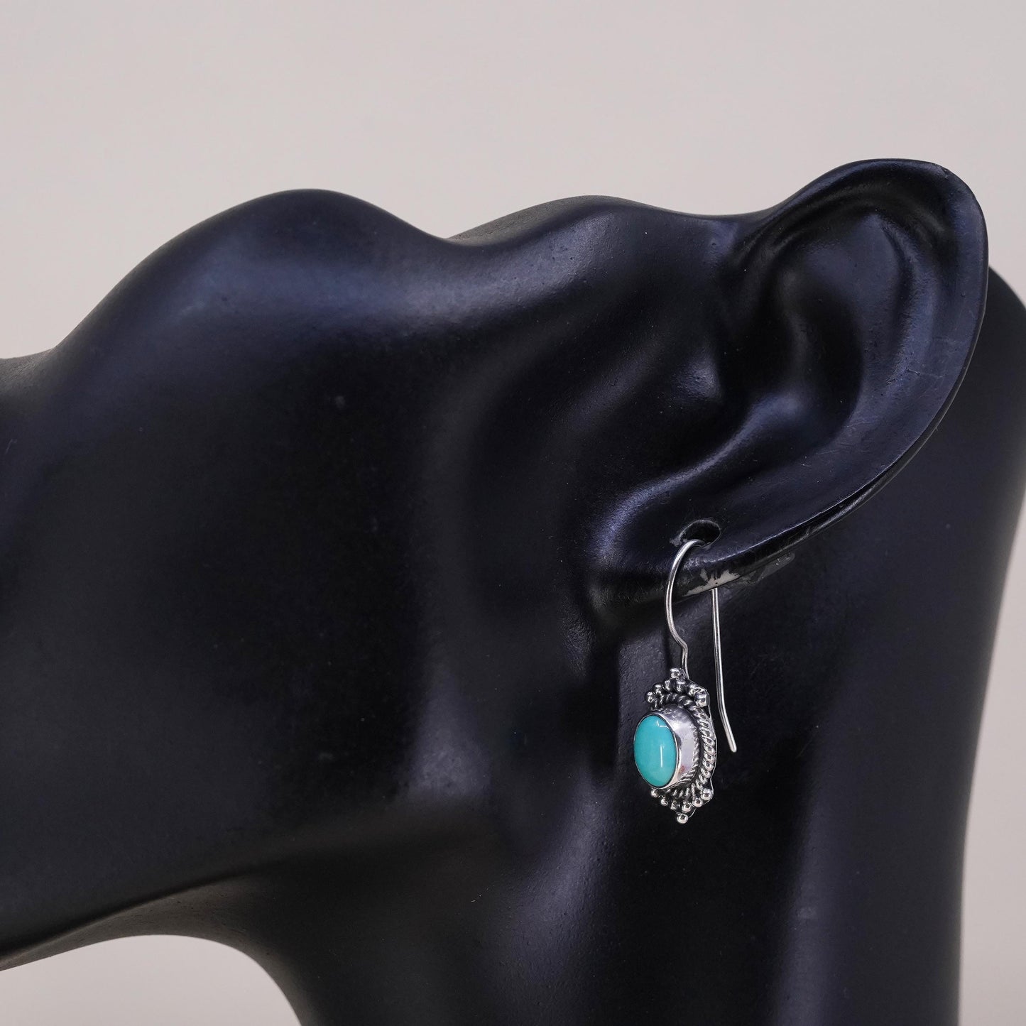 Southwestern sterling silver 925 handmade single earring with turquoise