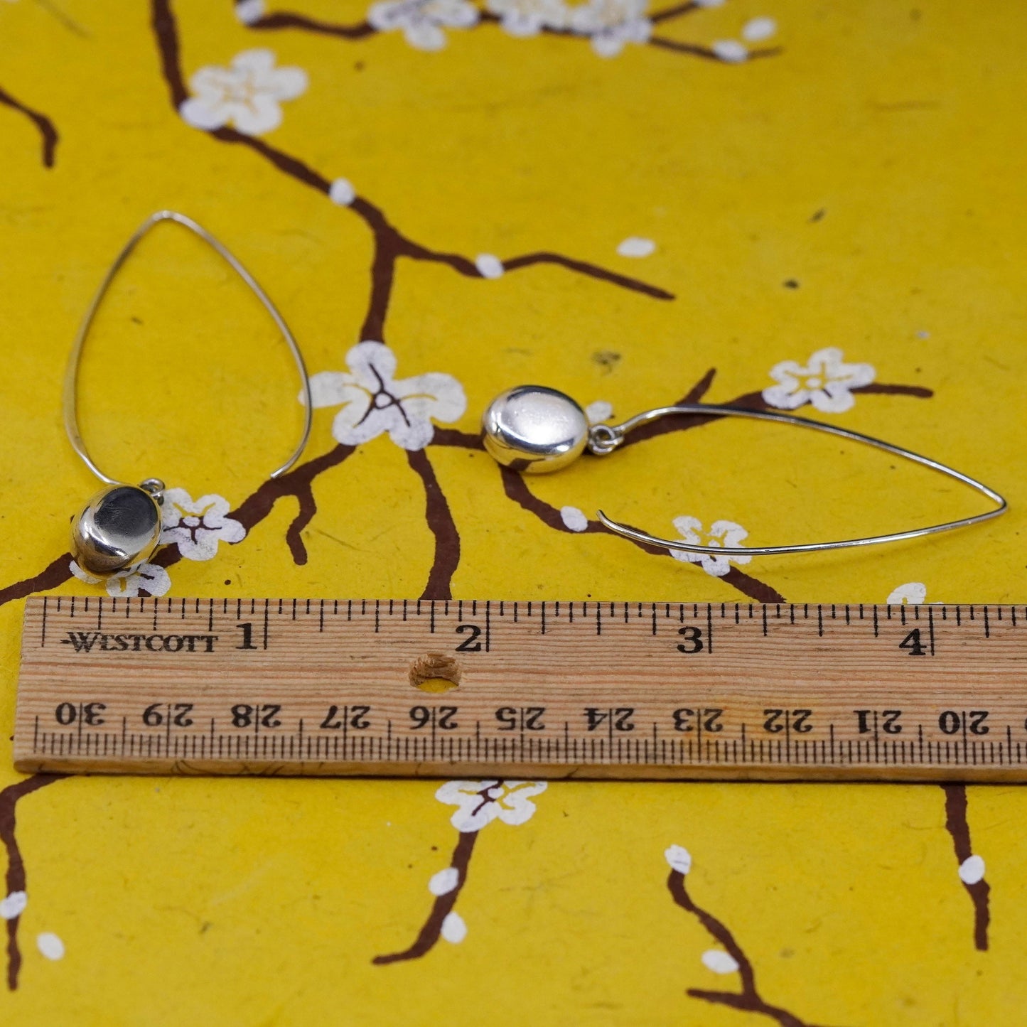 Silpada Sterling 925 silver W2032 Oval Drop Dangle Threader Earrings Bean