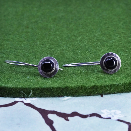 Vintage sterling silver 925 handmade earrings with garnet