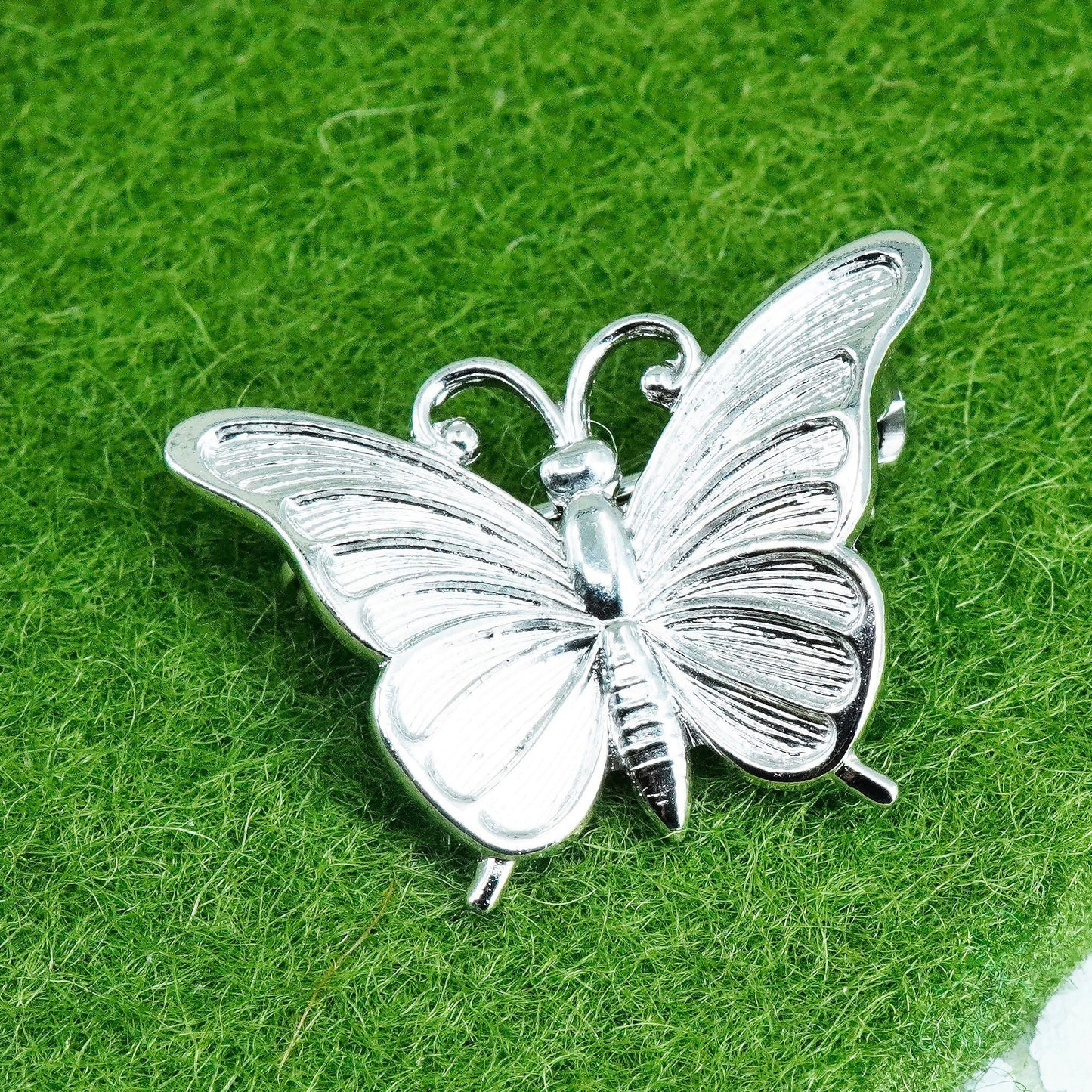 vintage Beau Sterling silver handmade brooch, 925 silver butterfly pin