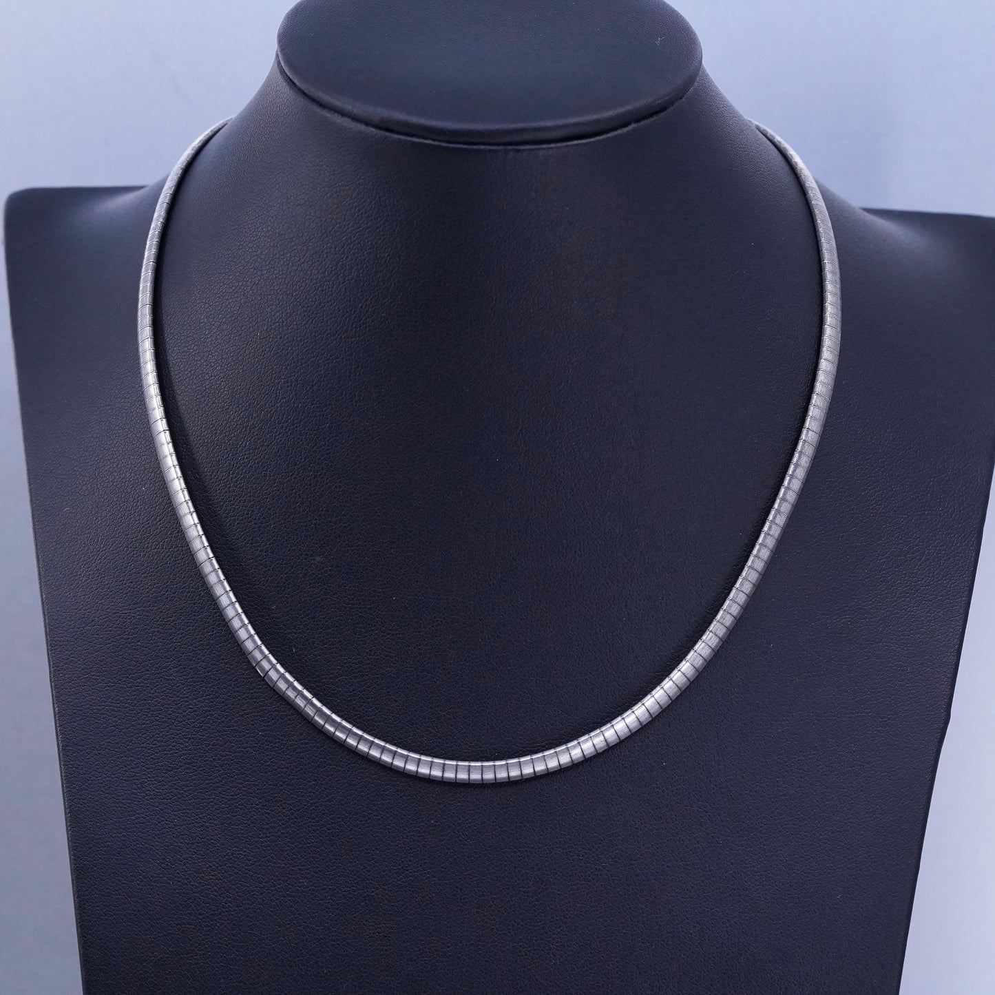 16” 4mm, vintage Italy 925 silver omega chain necklace