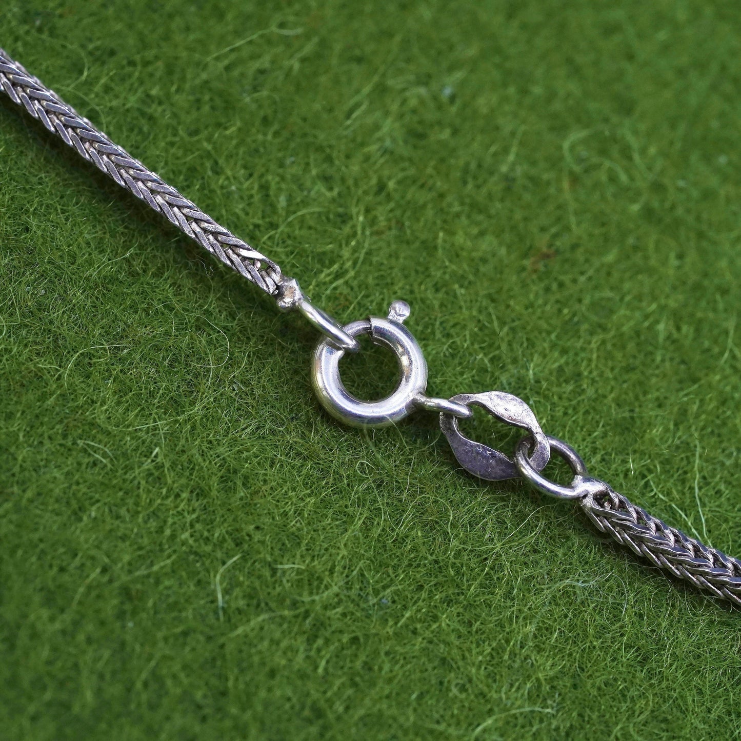 18", 2mm, vintage Sterling silver necklace, bold 925 Wheat chain