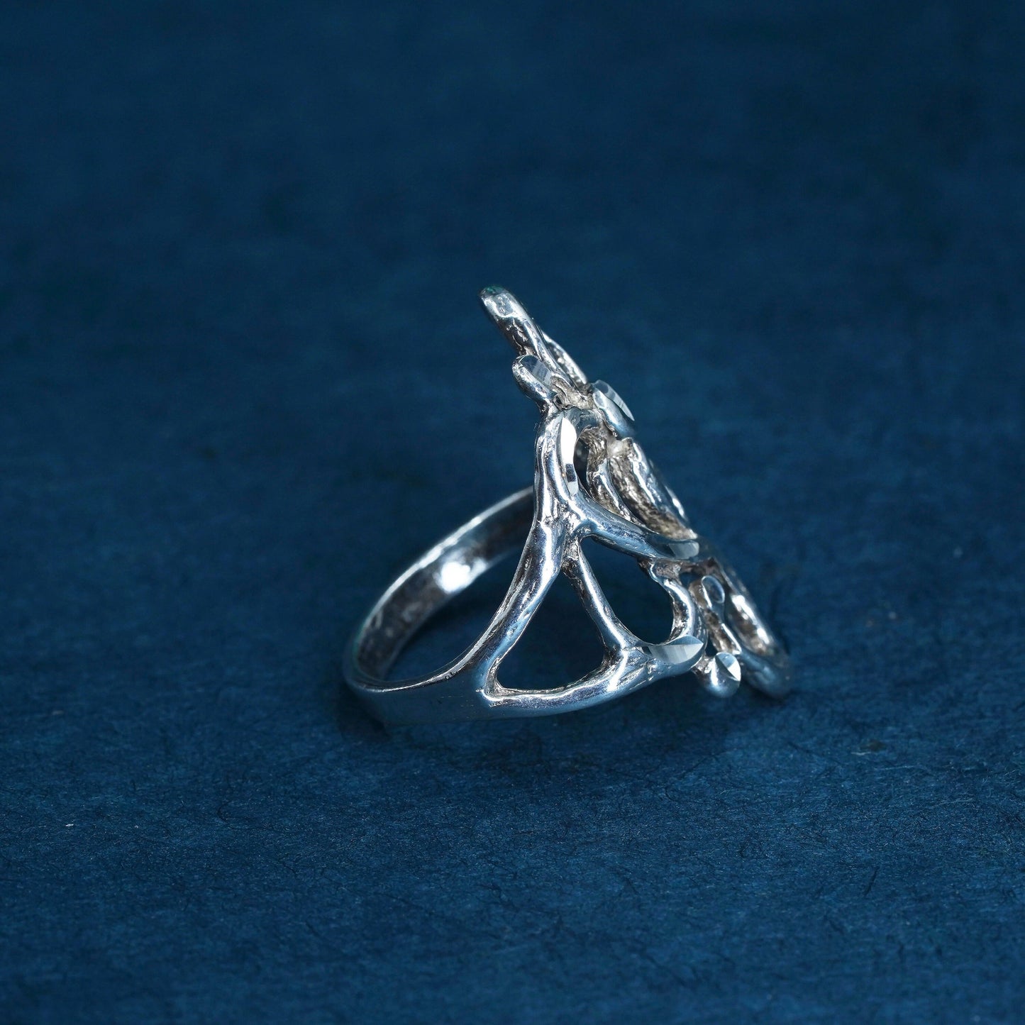 Size 5.5, vintage Sterling silver handmade ring, 925 filigree band