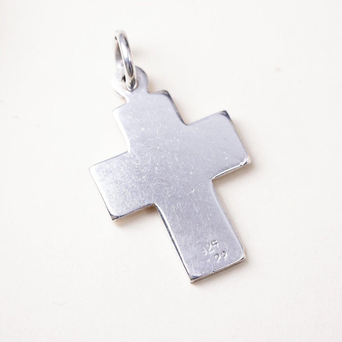 Vintage handmade Sterling silver pendant, 925 cross charm