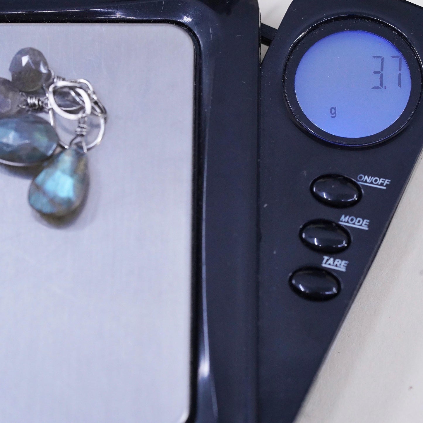 VTG Sterling 925 silver handmade filigree teardrop earrings labradorite drops