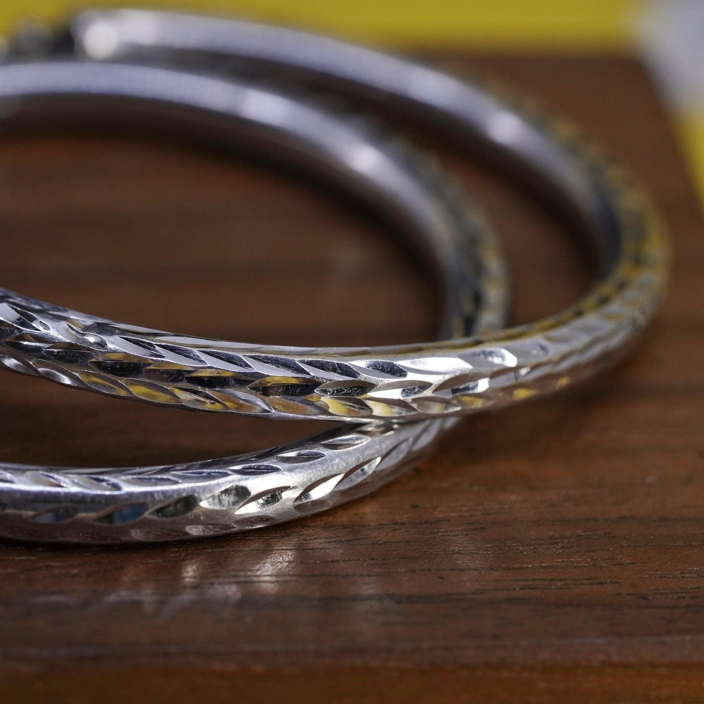 2", vintage Italian Sterling silver earrings, huge textured 925 hoops