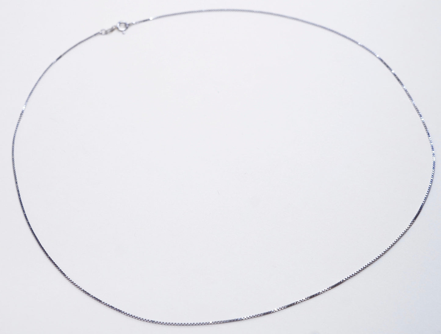 24”, 1mm, Vintage diagonal Italian sterling silver box chain, Italy chain