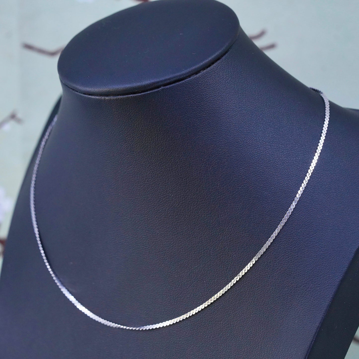 16”, 1mm, Vintage sterling silver Italy 925 s link chain, necklace