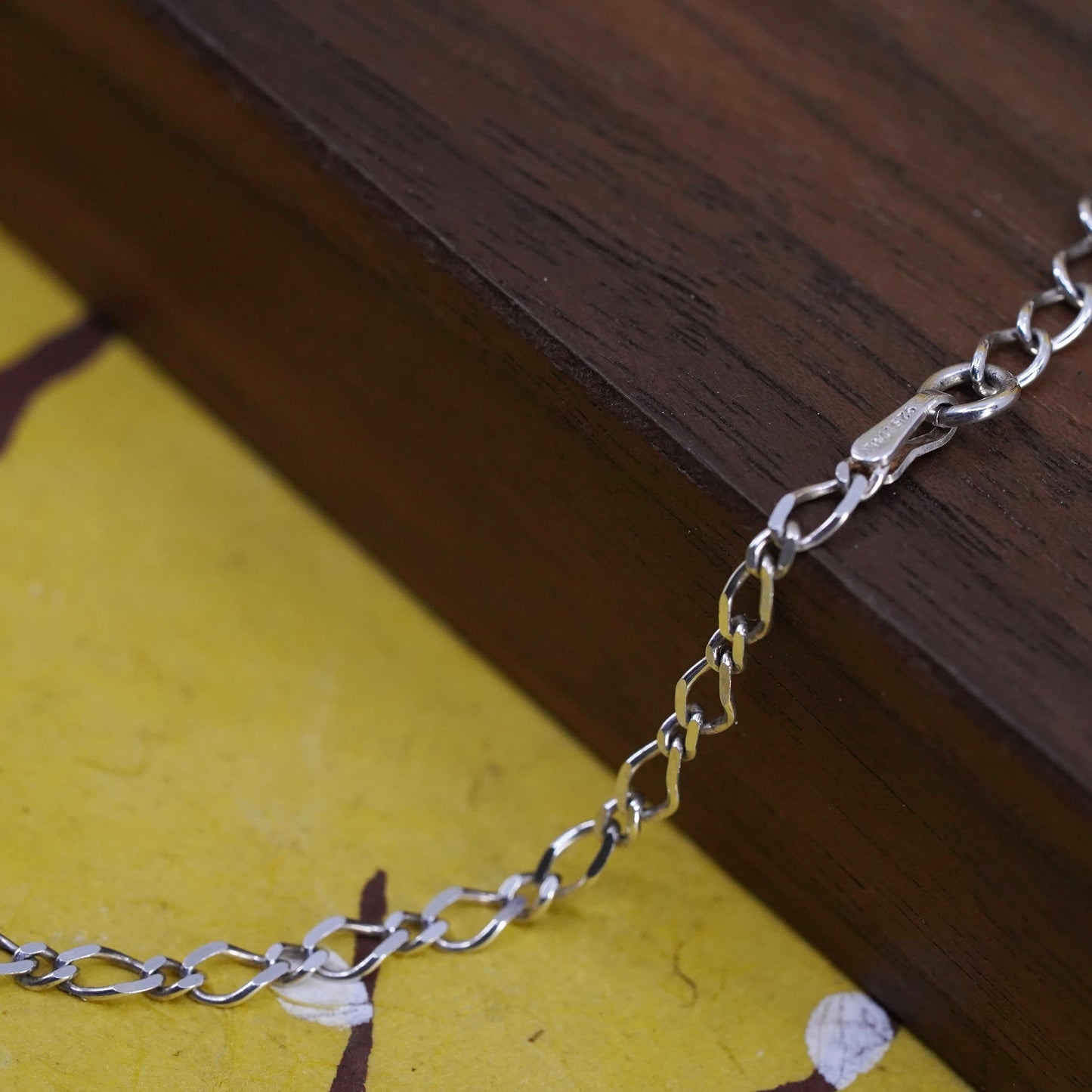 11.25” 3mm, Vintage sterling silver handmade anklet, 925 Figaro chain