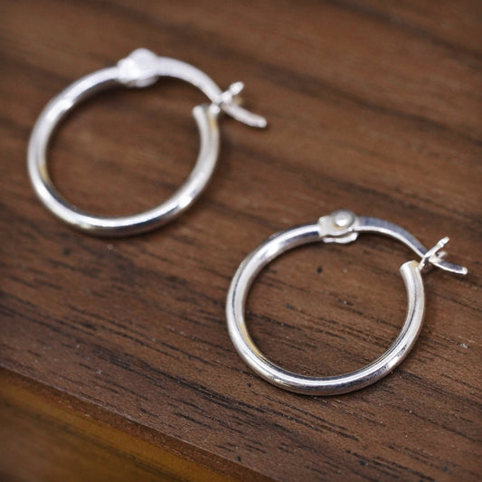 0.5”, Vintage Sterling 925 silver handmade earrings, 925 hoops
