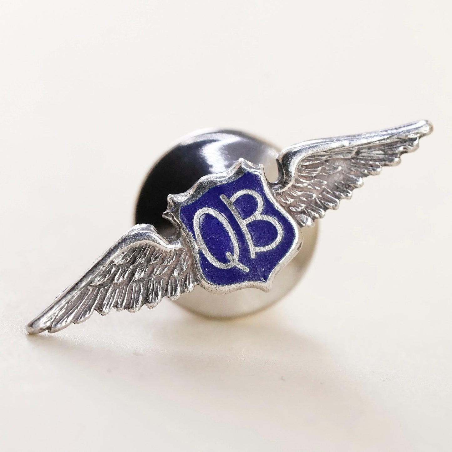 Rare! VTG Sterling 925 silver Circa 1930s-1940s Quiet Birdmen (QB) Lapel Pin