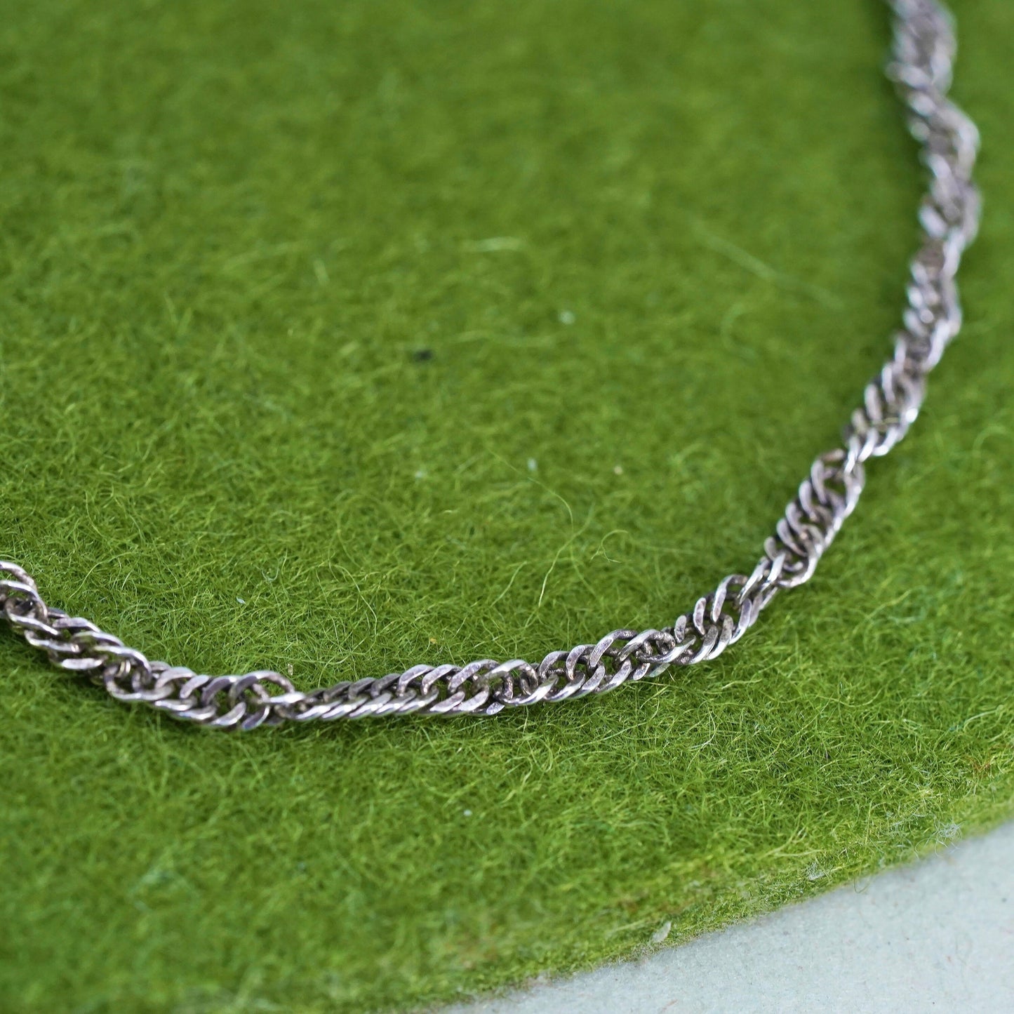 7.25”, 3mm, Vintage Milor sterling silver bracelet, twisted curb link bracelet