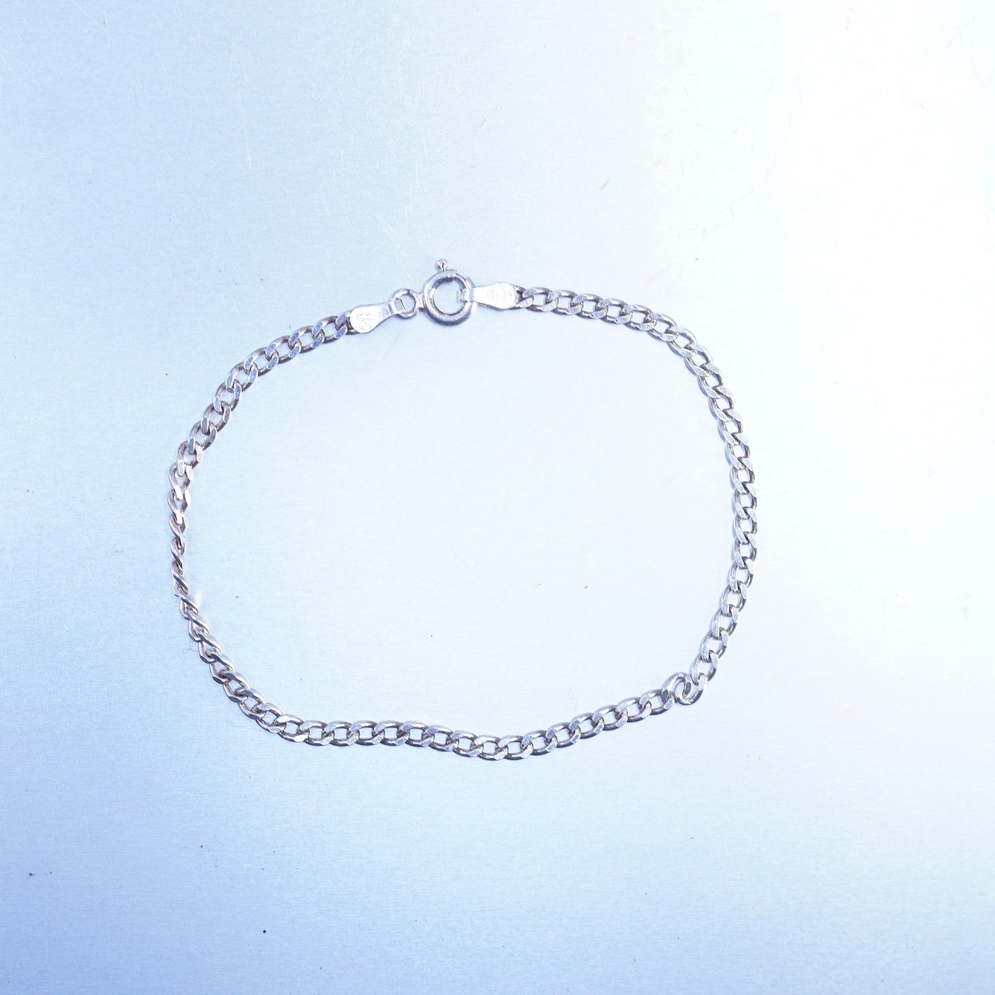 7”, Italy milor Sterling 925 silver handmade bracelet, men’s curb link chain