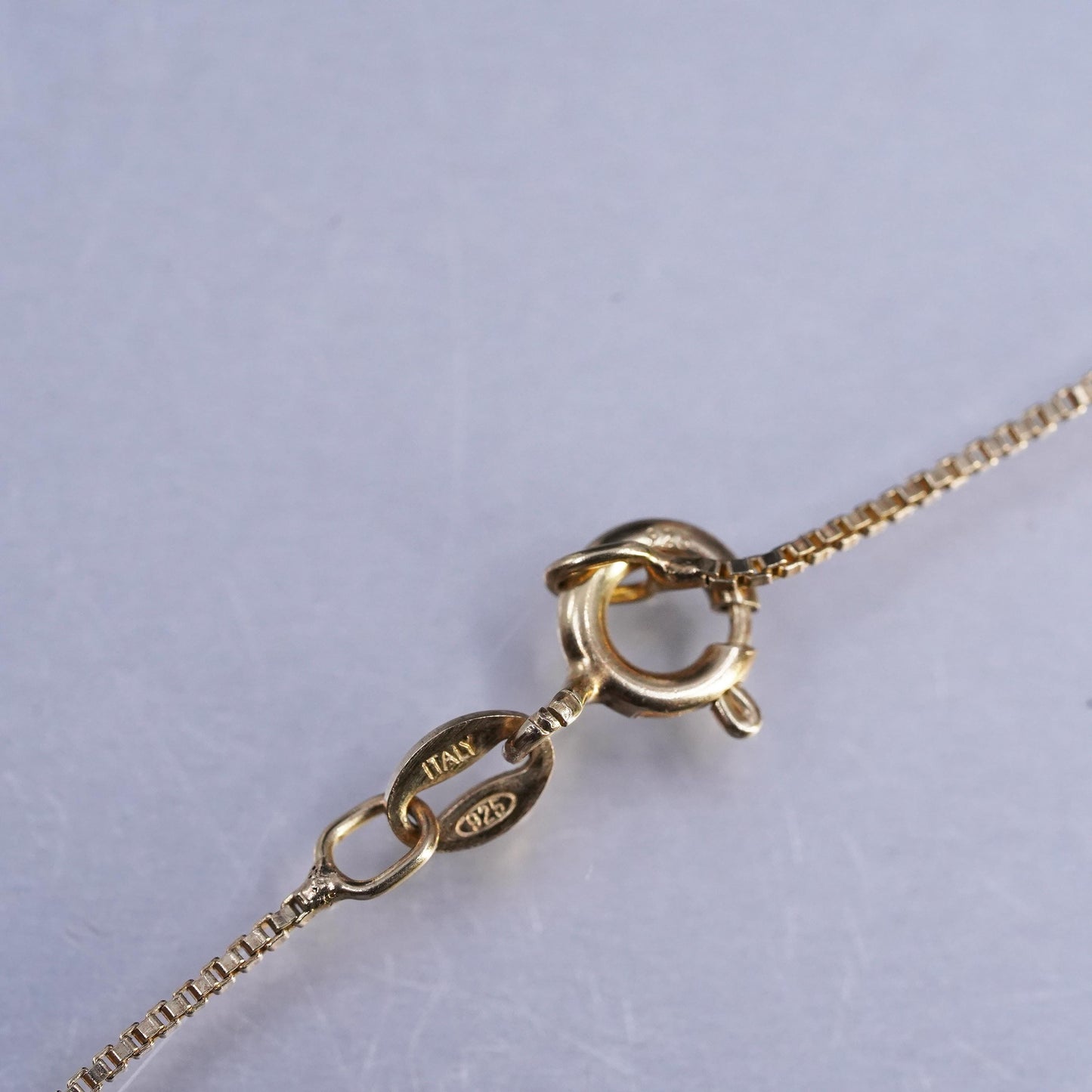 18", vermeil gold sterling 925 silver box necklace ruby diamonds cross pendant