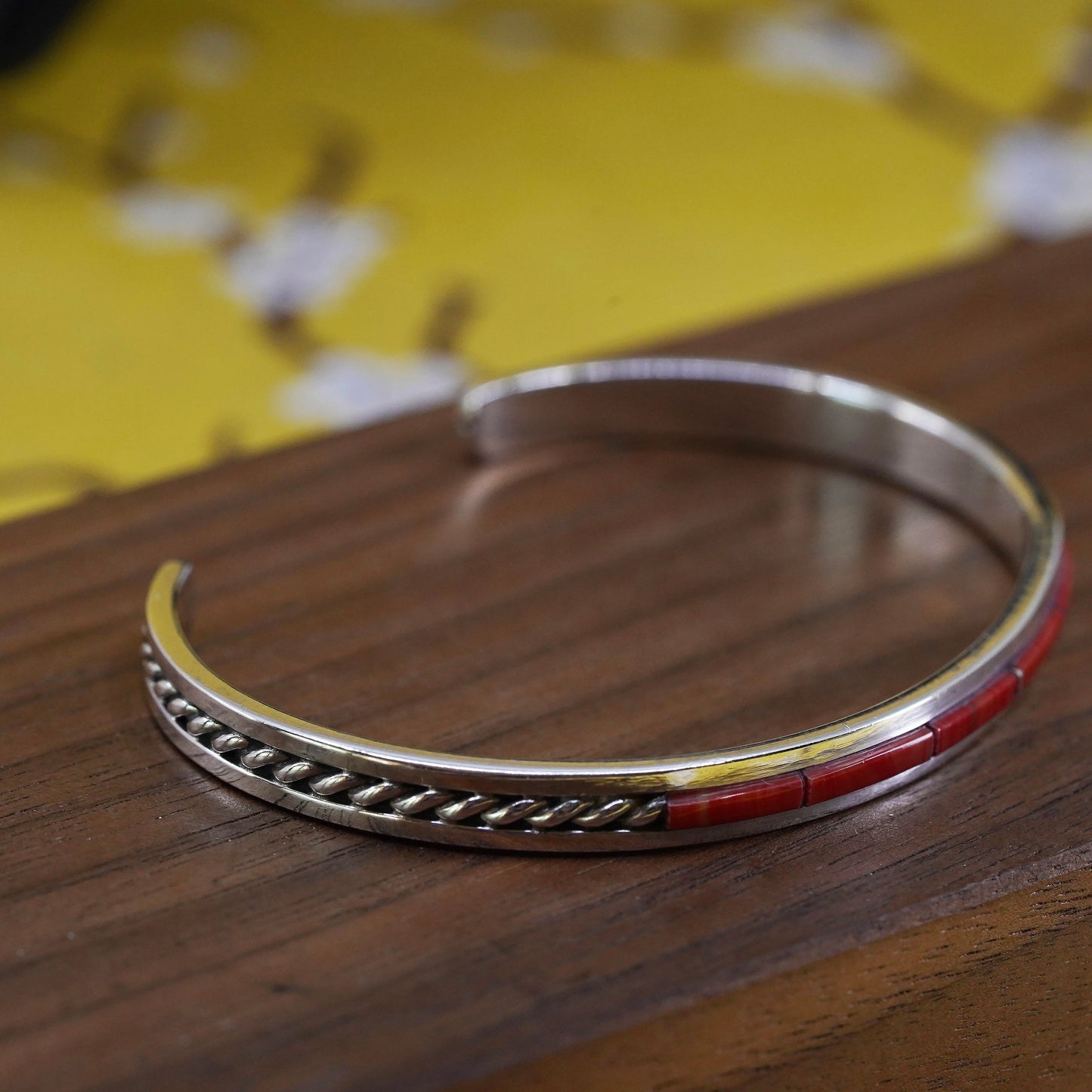 6.25” Native American Robert K. Deutsawe Jr. Zuni Sterling silver bracelet