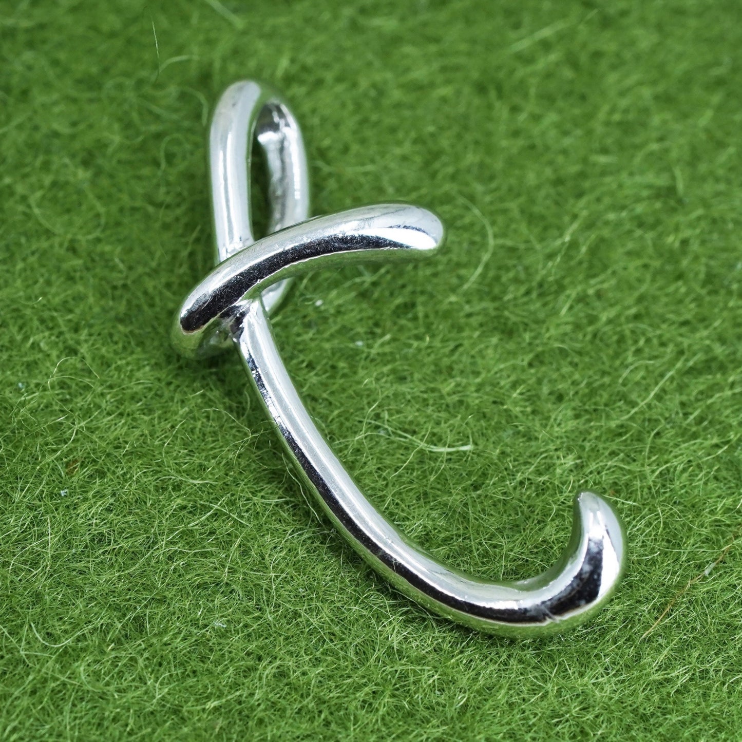 Vintage sterling silver handmade pendant, 925 letter “T” charm