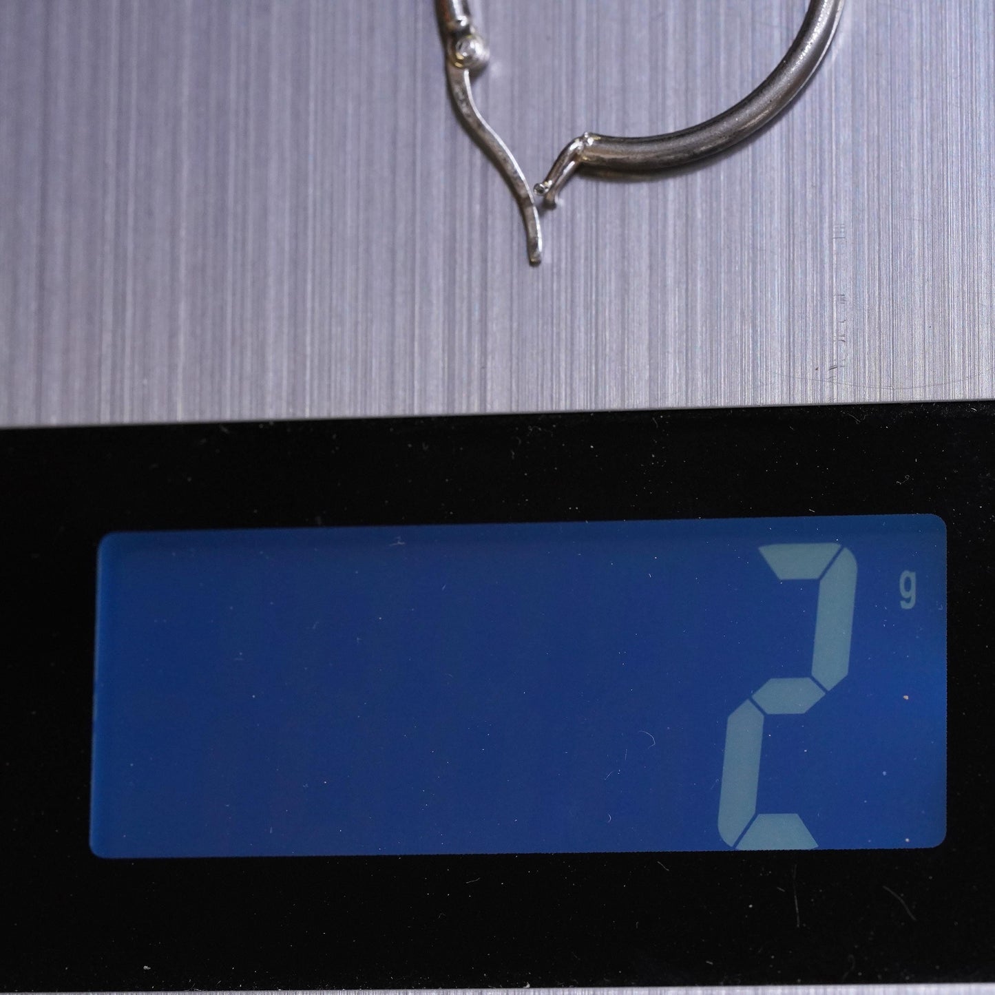 1", Vintage sterling silver loop single earring, minimalist primitive hoop