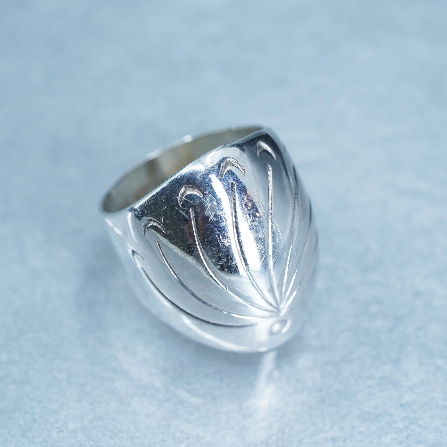 Size 6.5, Native American southwestern Sterling 925 silver ring, wide band