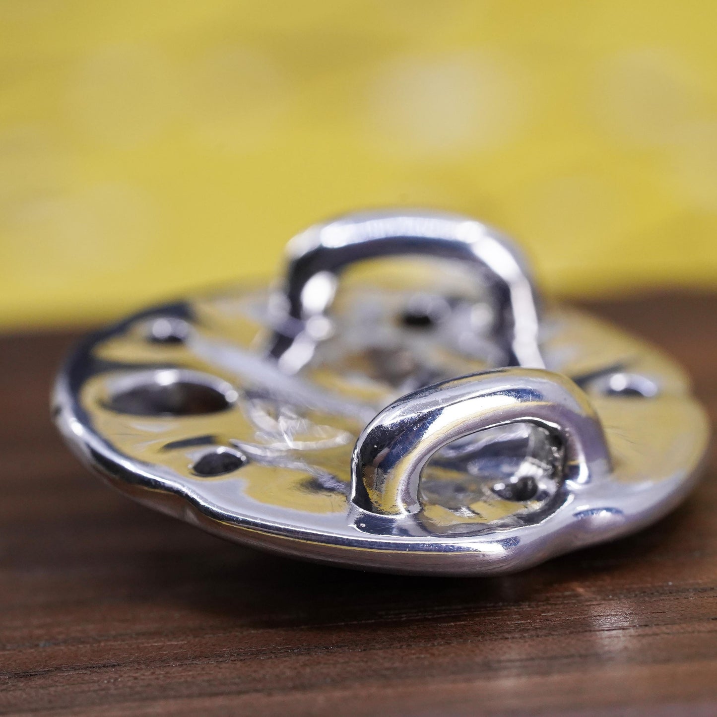 Vintage Italian Sterling Silver Handmade Pendant, 925 sand dollar charm Pendant