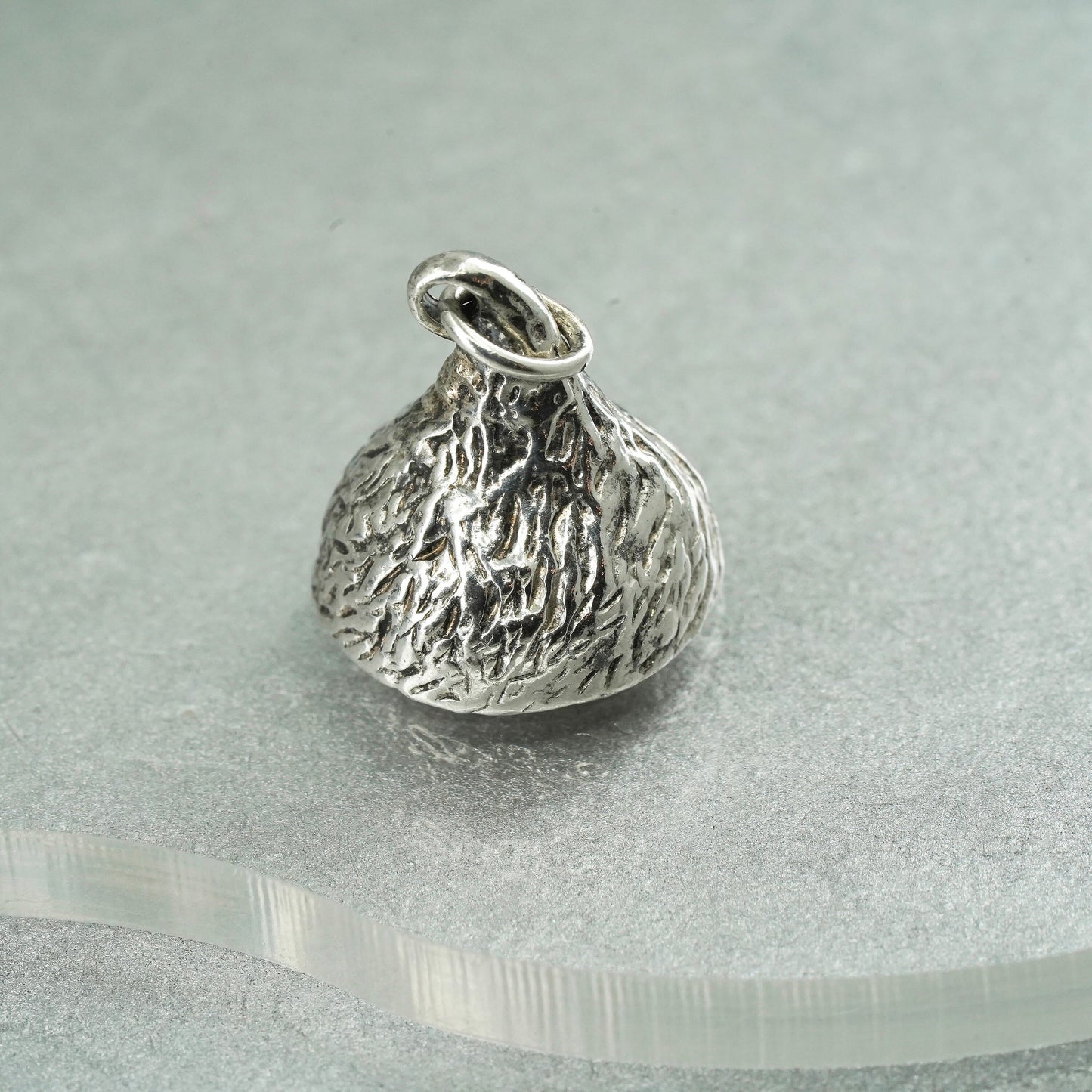 vintage Sterling silver handmade charm, 925 kisses chocolate pendant