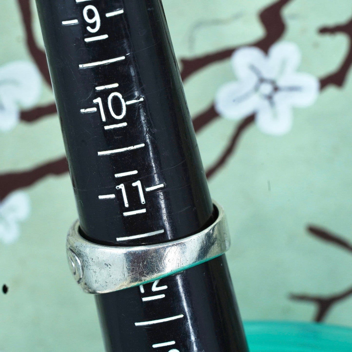 Size 11.5, vintage southwestern Sterling silver ring, 925 band turquoise chip