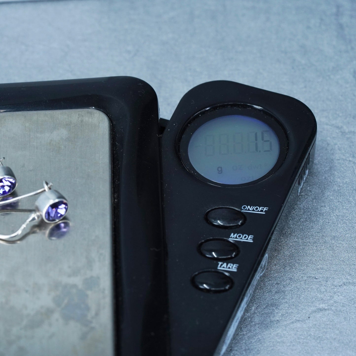 Vintage Sterling 925 silver earrings with amethyst beads