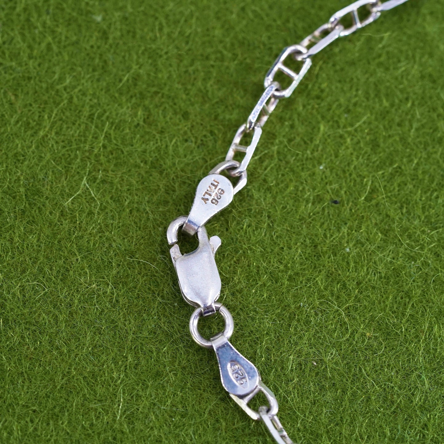 10", sterling silver link bracelet, Italy 925 silver anchor chain anklet