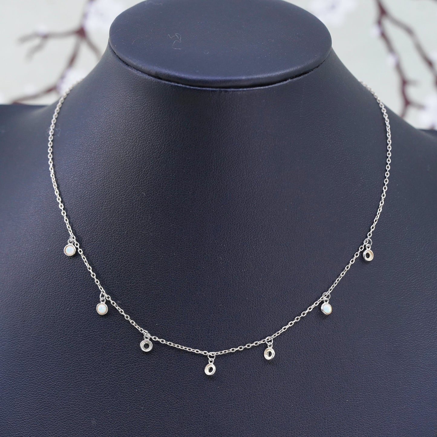 12+4”, Vintage vermeil gold over sterling silver circle chain necklace with cz